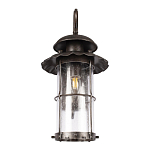 Уличный настенный светильник с цилиндрическим плафоном и изогнутым кованым каркасом Elysian Lanterns варинант исполнения - 4 | Loft Concept в Ижевске