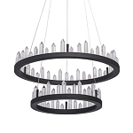 Люстра с двумя кольцами черного цвета с хрустальными элементами QUARTZ CRYSTAL варинант исполнения - 1 | Loft Concept в Ижевске