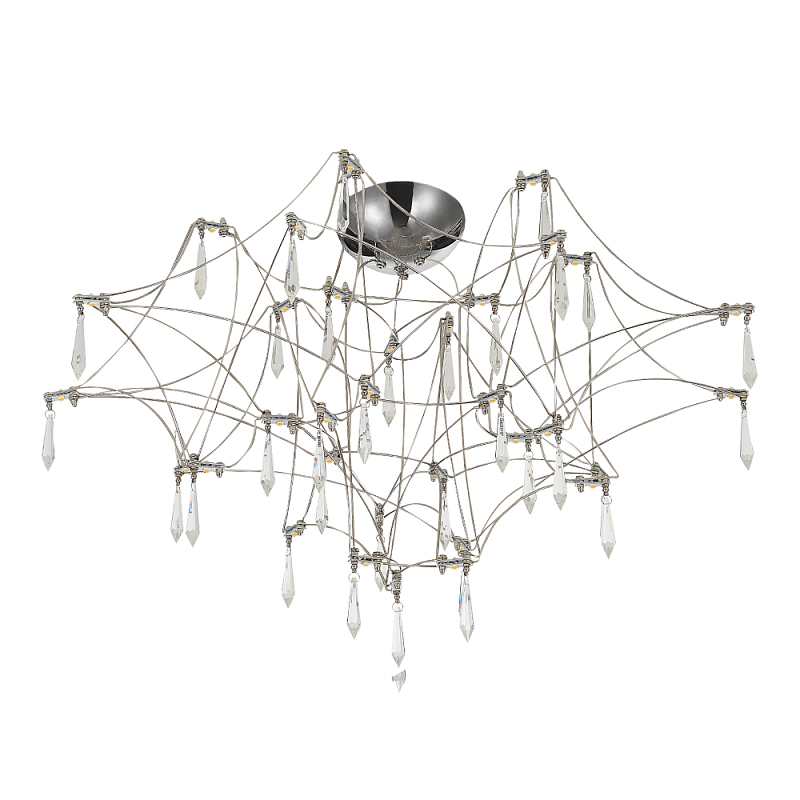 Потолочный светильник с тонким металлическим каркасом цвета хром Quasar Хром Прозрачный в Ижевске | Loft Concept 