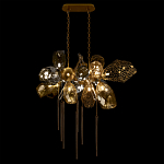 Люстра подвесная с 18-ю стеклянными плафонами с вертикальными подвесками Gilded Mirage  варинант исполнения - 3 | Loft Concept в Ижевске