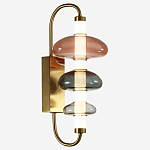 Бра с плафоном из разноцветного стекла Glass Peonies варинант исполнения - 3 | Loft Concept в Ижевске