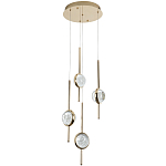 Люстра с 4-мя плафонами из хрустального шара Crystal Bubbles Gold Hanging Lamp варинант исполнения - 1 | Loft Concept в Ижевске
