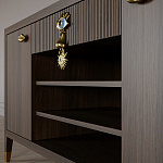 Комод-буфет Elsa Dreams Walnut с открытыми полками   варинант исполнения - 4 | Loft Concept в Ижевске