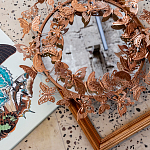 Зеркало круглое в металлической раме украшенной фигурами бабочек Butterflies варинант исполнения - 4 | Loft Concept в Ижевске