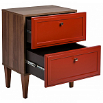 Тумба прикроватная красная из массива бука с 2-мя ящиками Wenge Light варинант исполнения - 3 | Loft Concept в Ижевске