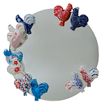 Зеркало круглое с декором в виде петушков Cockerel варинант исполнения - 1 | Loft Concept в Ижевске