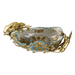 Чаша голубого цвета с оранментом и и бронзовыми фигурами леопардов Eden Garden варинант исполнения - 4 | Loft Concept в Ижевске