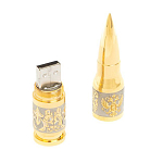 Флешка на 32 гб в виде патрона с гравировкой Герба РФ в подарочной коробке Metal Flash Drive варинант исполнения - 3 | Loft Concept в Ижевске