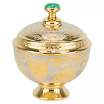 Сахарница металлическая с гравировкой и натуральным камнем Малахит в подарочной коробке Metal Stone Sugar Bowls варинант исполнения - 1 | Loft Concept в Ижевске