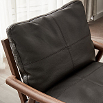 Кресло c каркасом из массива дерева и мягкой кожаной обивкой Walnut Armchair варинант исполнения - 5 | Loft Concept в Ижевске