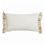 Чехол на подушку горчичного цвета с бахромой и объемным узором Ethnic mix варинант исполнения - 4 | Loft Concept в Ижевске