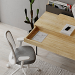Стол письменный с выдвижным ящиком цвета древесины LEILA WORKING TABLE OAK ANTHRACITE варинант исполнения - 9 | Loft Concept в Ижевске