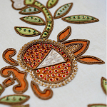 Обои с вышивкой ручной работы Fyodor Original colourway on linen варинант исполнения - 2 | Loft Concept в Ижевске