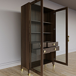 Дизайнерский шкаф витрина Elsa Dreams Walnut с 4-мя ящиками варинант исполнения - 7 | Loft Concept в Ижевске