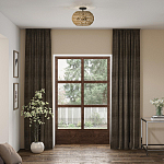 Потолочный светильник с плафоном из плетеного джута и черным каркасом Quoizel варинант исполнения - 7 | Loft Concept в Ижевске