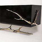 Дизайнерский комод чёрный глянцевый с основанием в виде золотых ветвей Meta Credenza  варинант исполнения - 1 | Loft Concept в Ижевске