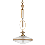 Подвесной светильник с плоским прозрачным плафоном и декоративной вставкой из текстурного камня Tectona  варинант исполнения - 1 | Loft Concept в Ижевске