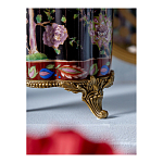 Ваза из фарфора черная с цветочной росписью и бронзовой стрекозой Spring Garden варинант исполнения - 7 | Loft Concept в Ижевске