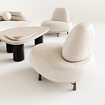 Кресло Vinsen обивка букле молочного цвета варинант исполнения - 1 | Loft Concept в Ижевске