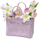 Декоративная ваза в виде сумки Birkin Bag Vase Pink варинант исполнения - 1 | Loft Concept в Ижевске