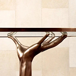 Обеденный стол с фигурным декором бронзового цвета Dichotomy racetrack варинант исполнения - 3 | Loft Concept в Ижевске