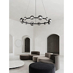 Люстра подвесная светодиодная в форме кольца Gray Ring Chandelier варинант исполнения - 2 | Loft Concept в Ижевске