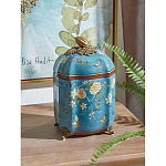 Ваза голубая с крышкой и цветочным узором Genuine Chinese Classics варинант исполнения - 2 | Loft Concept в Ижевске