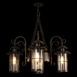 Уличная подвесная люстра с 4-мя цилиндрическими плафонами на цепях Elysian Lanterns варинант исполнения - 2 | Loft Concept в Ижевске