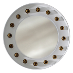 Зеркало белое с круглыми золотыми декоративными элементами Prince of the Church варинант исполнения - 1 | Loft Concept в Ижевске