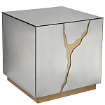 Столик журнальный зеркальный с золотым декором Gold Painted Mirror Table варинант исполнения - 1 | Loft Concept в Ижевске