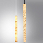 Подвесной светильник с плафоном в форме цилиндра из алебастра Cryptocrystalline Stone варинант исполнения - 3 | Loft Concept в Ижевске