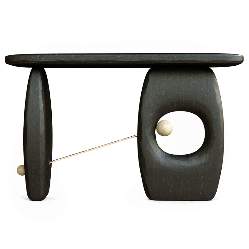 Консоль Lusitania Латунь Черный матовый в Ижевске | Loft Concept 