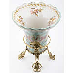 Ваза из голубого фарфора с рисунком птиц и цветов и декоративными элементами Blue Garden варинант исполнения - 3 | Loft Concept в Ижевске