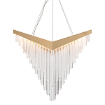 Люстра золотого цвета в форме галочки с каскадом длинных прозрачных трубок Eurofase варинант исполнения - 1 | Loft Concept в Ижевске