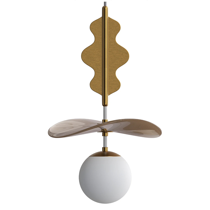 Подвес Bloomy 3 Бежевый Белый Латунь в Ижевске | Loft Concept 