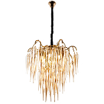 Люстра со стеклянными подвесками янтарного цвета Ambre Glass Chandelier 70 варинант исполнения - 3 | Loft Concept в Ижевске