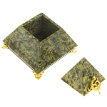 Шкатулка пирамида из натурального камня змеевик Stone Casket варинант исполнения - 2 | Loft Concept в Ижевске