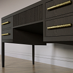 Большой Рабочий стол Primo с 5 выдвижными ящиками Темный орех варинант исполнения - 3 | Loft Concept в Ижевске