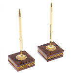 Настольный письменный набор с часами и визитницами из природного камня обсидиана Royal Present варинант исполнения - 4 | Loft Concept в Ижевске