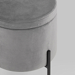 Серый пуф на черных ножках SANJAY варинант исполнения - 4 | Loft Concept в Ижевске