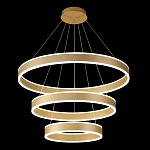 Люстра подвесная светодиодная с тремя золотистыми кольцами Ring Horizontal варинант исполнения - 2 | Loft Concept в Ижевске