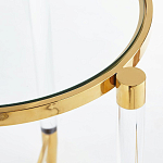 Золотой приставной столик с круглой стеклянной столешницей Weightless Table варинант исполнения - 4 | Loft Concept в Ижевске