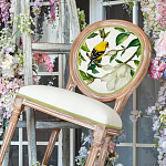 Стул бежевый из натурального бука с изображением птиц и цветов Blooming Birds варинант исполнения - 3 | Loft Concept в Ижевске