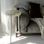 Круглый журнальный столик со столешницей из эпоксидной смолы Epoxy Resin Flowers Coffee Table варинант исполнения - 3 | Loft Concept в Ижевске