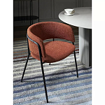 Стул полукруглый мягкий с буклированной обивкой Chair with Boucle Upholstery варинант исполнения - 2 | Loft Concept в Ижевске