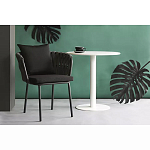 Стул мягкий с декором в виде плетеных лент на спинке и подлокотниках Semicircular Chair Decorated with Ribbons варинант исполнения - 5 | Loft Concept в Ижевске