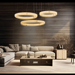 Люстра с 3-мя кольцами из натурального камня Minerals of Light варинант исполнения - 3 | Loft Concept в Ижевске