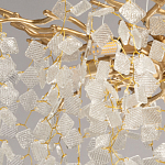 Люстра подвесная золотого цвета с декоративными ветвями и прозрачными рельефными подвесками FAIRYTREE Light варинант исполнения - 4 | Loft Concept в Ижевске