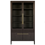 Витрина Primo со стеклянными фасадами и буфетом шпон Темный орех варинант исполнения - 1 | Loft Concept в Ижевске