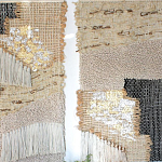 Триптих Геометрический гобелен бежевый Figurative Beige Wall Hangings варинант исполнения - 1 | Loft Concept в Ижевске